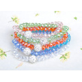 Pulsera de cristal de colores de melocotón, cuentas de cristal